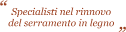 Specialisti nel rinnovo del serramento in legno  
